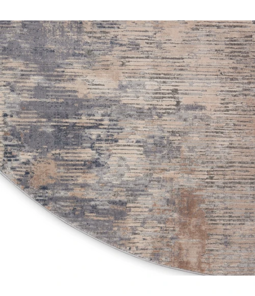 Nourison Rustic Textures Area Rug RUS05 Beige/Grey 5'3" Round