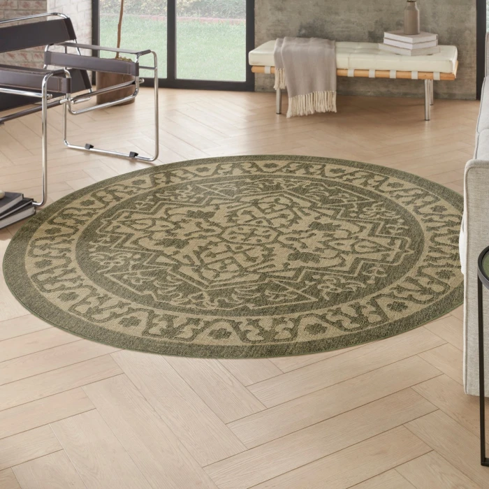 Nourison Tulum Olive TLM05 8 ft. X Round Rug
