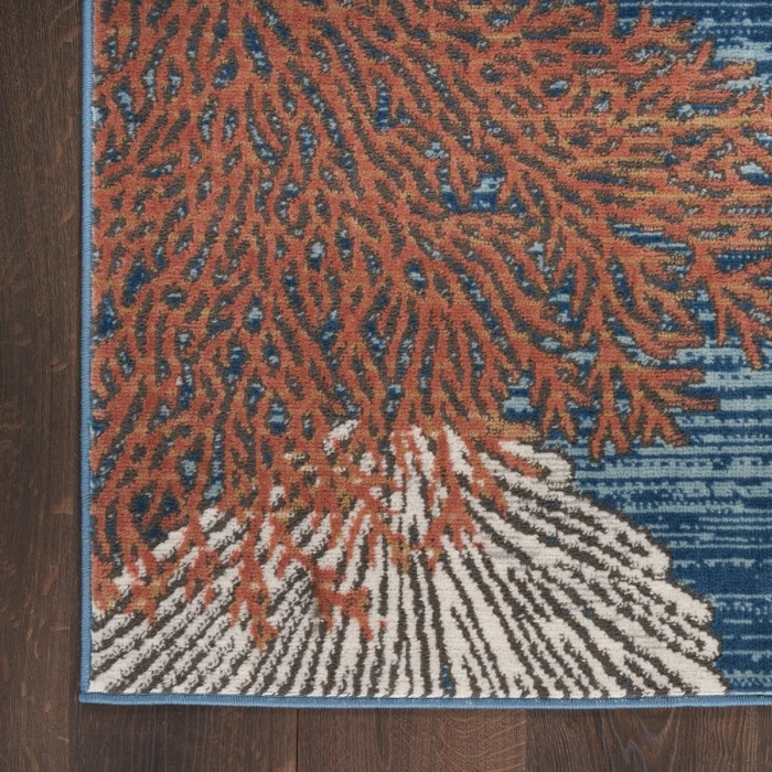 Nourison Seaside Blue Multicolor SDS04 8 ft. X 10 ft. Rect. Rug