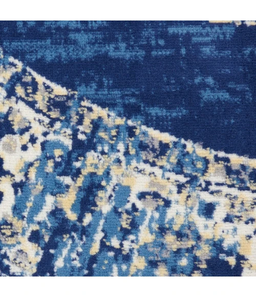 Nourison Grafix Round Area Rug GRF14-Navy Blue