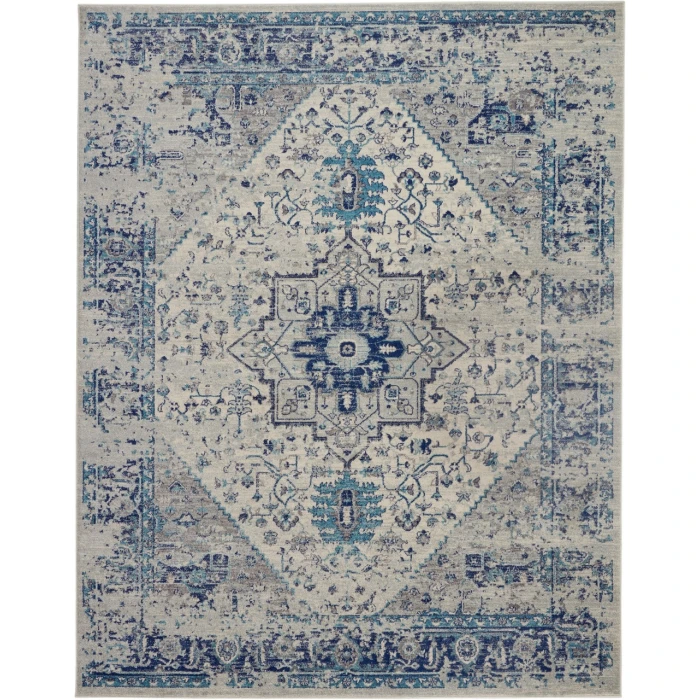 Nourison Tranquil Area Rug TRA06-Ivory/Light Blue