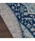 Nourison Tranquil Round Area Rug TRA06-Ivory/Navy