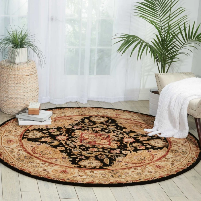 Nourison 2000 Round Area Rug 2028-Black