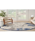 Nourison Aloha Blue Grey ALH32 7’10” Round Rug
