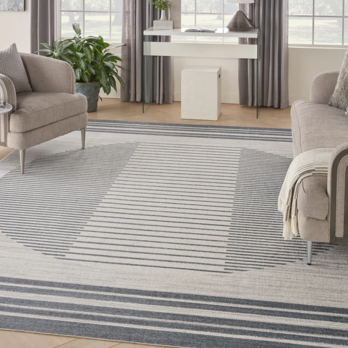 Nourison Astra Machine Washable Area Rug ASW05 Ivory Blue