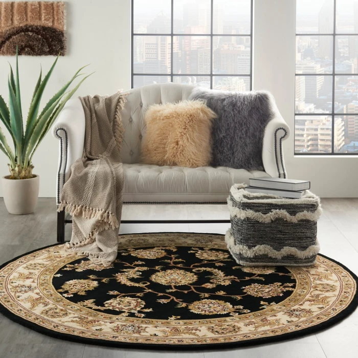 Nourison 2000 Round Area Rug 2022-Black