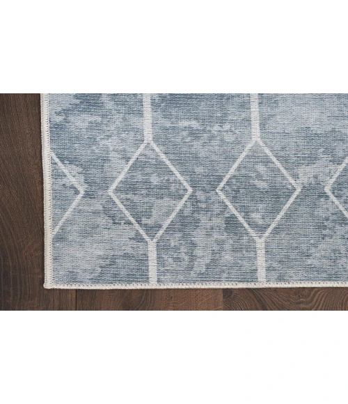 Nicole Curtis Machine Washable Series 1 Blue Grey SR107 2 ft. 2 in. X 8 ft. Rectangle Rug