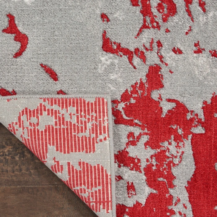Nourison Twilight Area Rug TWI21 Grey/Red 2'3" x 3'