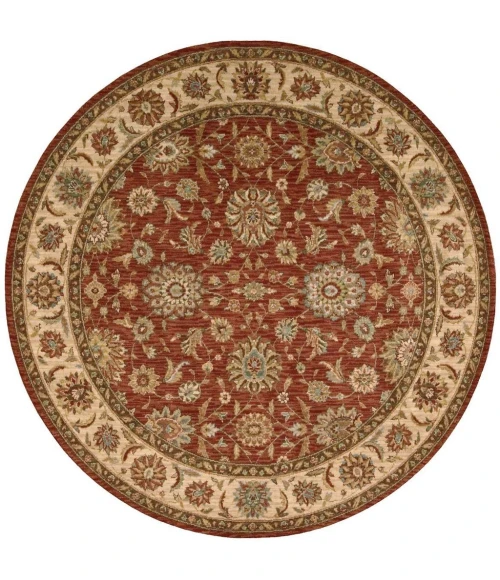 Nourison Living Treasures Round Area Rug LI05-Rust