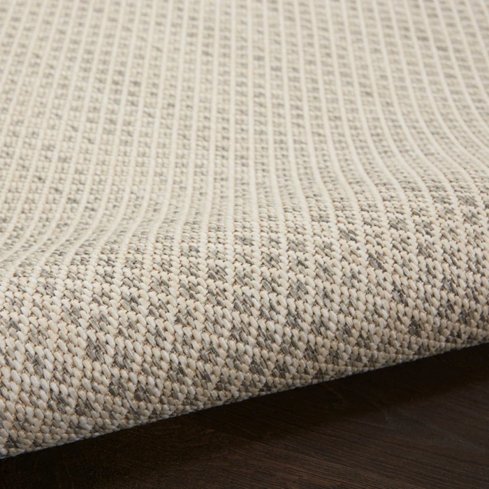 Nourison Courtyard Area Rug COU01 Ivory Silver 3' x 5'