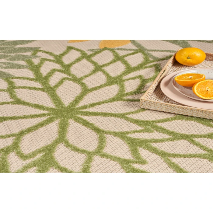 Nourison Aloha Green Multicolor ALH05 7 ft. 10 in. Round Rug