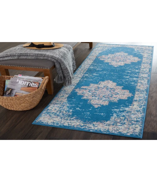 Nourison Grafix Blue GRF14 2 ft. X 6 ft. Rectangle Rug