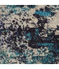 Nourison Celestial Area Rug CES02-Ivory/Teal Blue