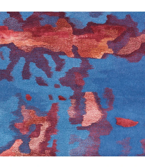 Nourison Prismatic Area Rug PRS13 Blue/Flame 9'9" x 13'9"