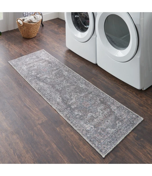 Nicole Curtis Machine Washable Series 1 Area Rug SR101 Grey