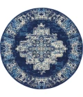 Nourison Grafix Round Area Rug GRF14-Navy Blue