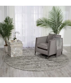 Nourison Home Twilight TWI01 Silver 8 ft. Round Area Rug