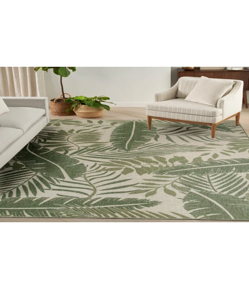 Nourison Garden Oasis Ivory Green GOA02 8 ft. X 10 ft. Rectangle Rug