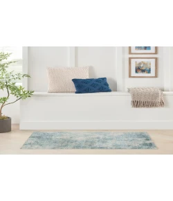 Nourison Home Astra Machine Washable ASW07 Blue Ivory 2 ft. 2 in. X 4 ft. Area Rug