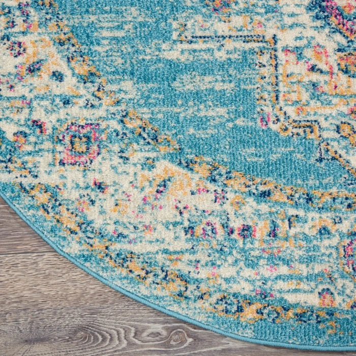 Nourison Passion Round Area Rug PSN03-Light Blue