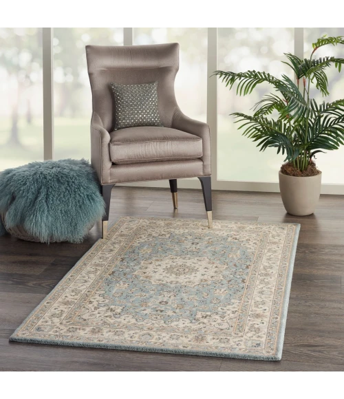 Nourison Living Treasures Area Rug LI15-Aqua/Ivory