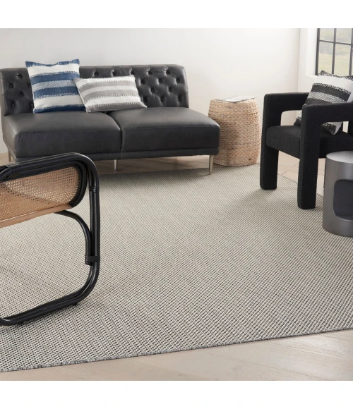 Nourison Courtyard Area Rug COU01 Ivory/Charcoal