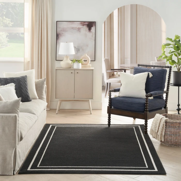 Nourison Nourison Essentials Area Rug NRE02 Black Ivory