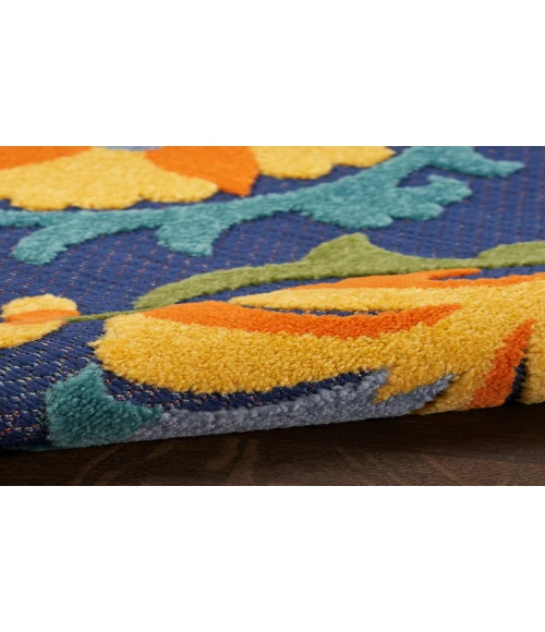 Nourison Aloha Navy Multicolor ALH17 7 ft. 10 in. X 10 ft. 6 in. Rectangle Rug