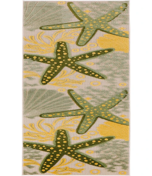 Nourison Aloha Green Yellow ALH24 2 ft. 3 in. X 8 ft. Rectangle Rug
