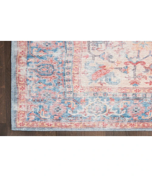 Nicole Curtis Machine Washable Series 1 Blue Multicolor SR104 2 ft. 2 in. X 12 ft. Rectangle Rug