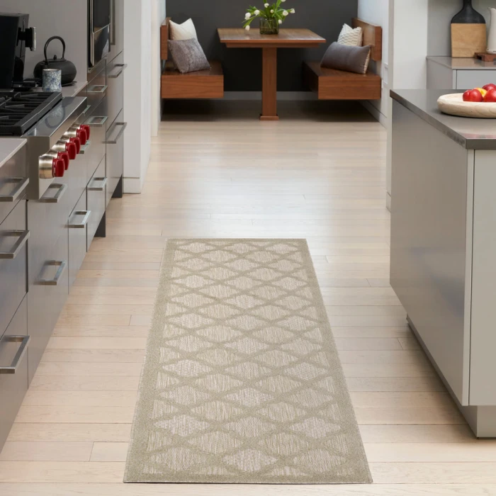 Nourison Home Easy Care Cream NES01 2 ft. 2 in. X 7 ft. 6 Rectangle Rug
