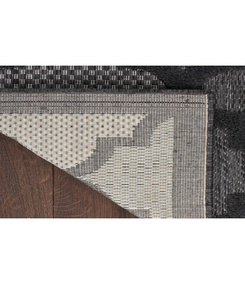 Nourison Easy Care Charcoal Black NES01 2 ft. 2 in. X 7 ft. 6 in. Rectangle Rug