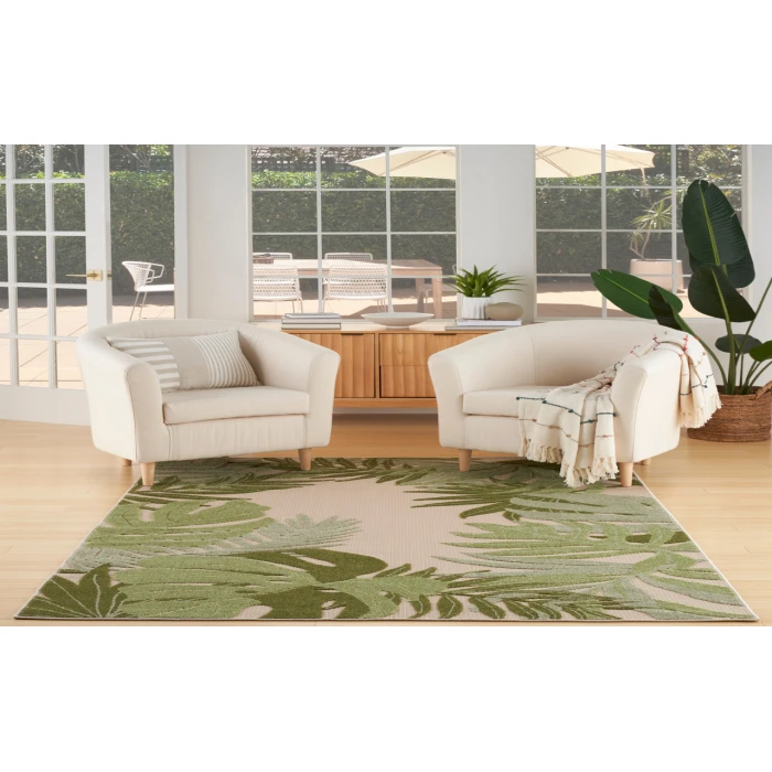 Nourison Aloha Ivory Green ALH40 3 ft. 6 in. X 5 ft. 6 in. Rectangle Rug