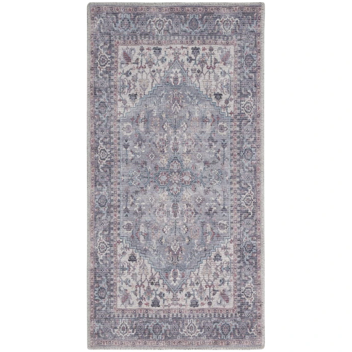 Nicole Curtis Machine Washable Series 1 Area Rug SR104 Black 2' x 4'
