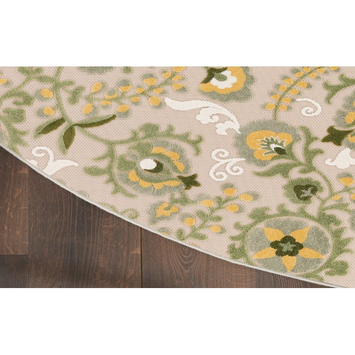 Nourison Aloha Ivory Green ALH17 5 ft. 3 in. Round Rug