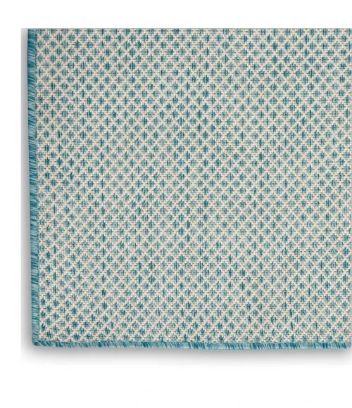 Nourison Courtyard Area Rug COU01-Ivory Aqua