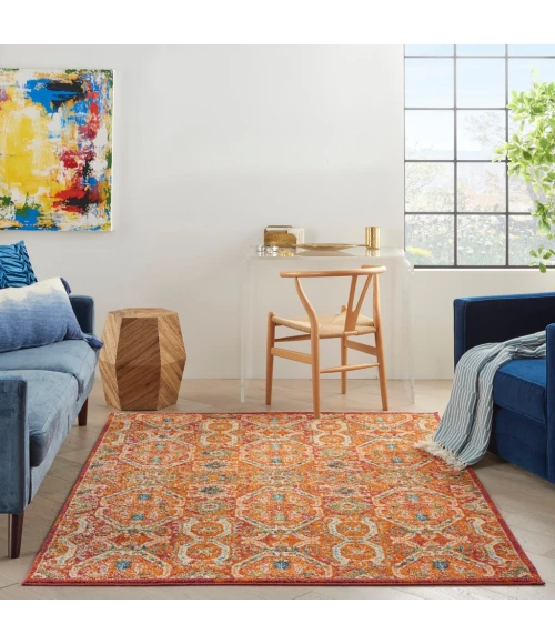 Nourison Allur Area Rug ALR05-Red Multicolor