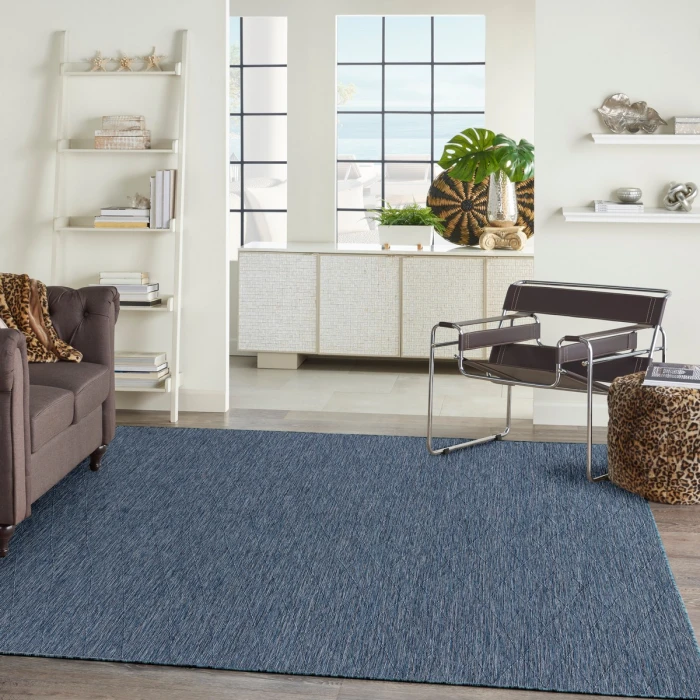 Nourison Washable Solutions Navy Blue WSL01 9 ft. X 12 ft. Rect. Rug