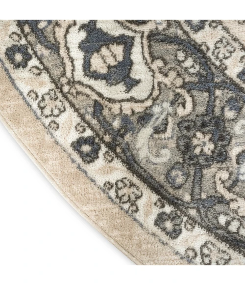 Nourison Quarry Ivory Blue QUA05 8 ft. X Round Rug