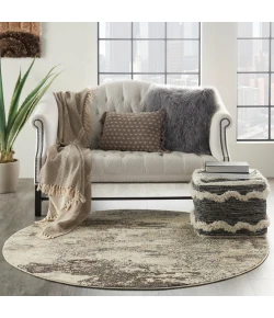 Nourison Home Celestial CES02 Ivory Grey 5 ft. 3 in. Round Area Rug