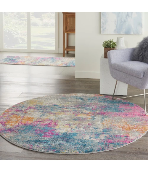 Nourison Passion Round Area Rug PSN36-Ivory/Multi