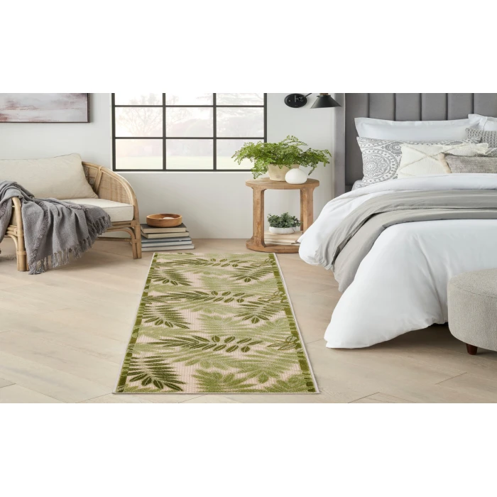 Nourison Aloha Ivory Green ALH18 2 ft. 3 in. X 8 ft. Rectangle Rug