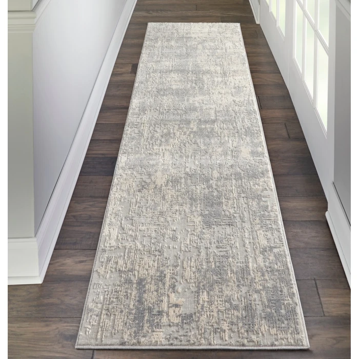 Nourison Rustic Textures Runner Area Rug RUS01-Ivory/Silver