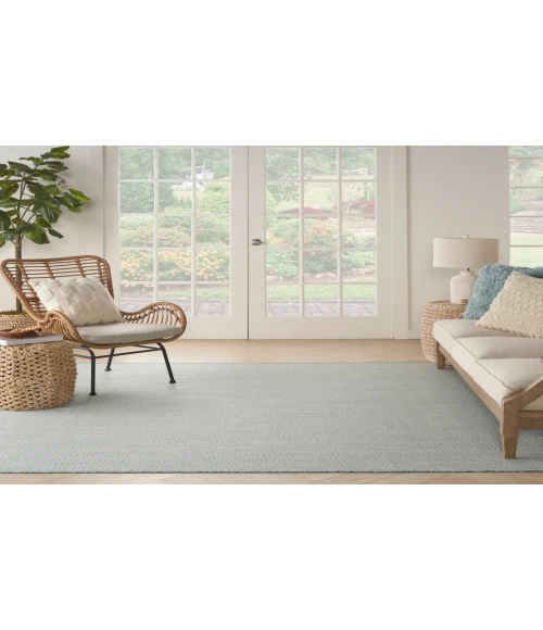 Nourison Courtyard Ivory Aqua COU01 6 ft. Square Rug