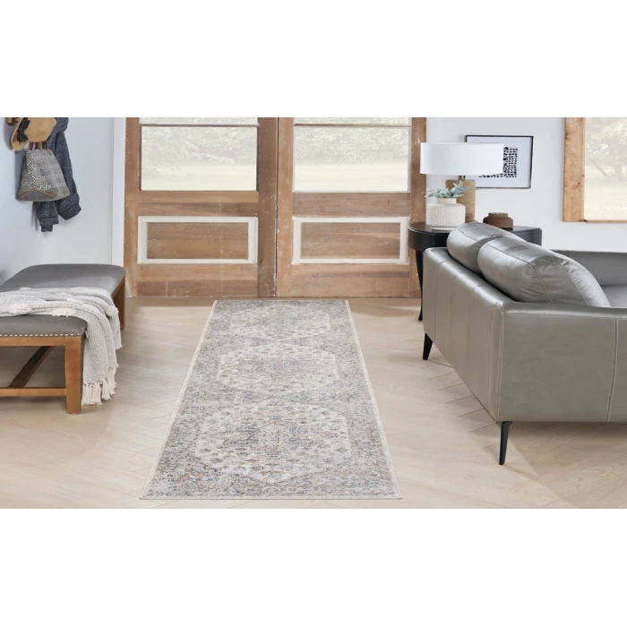 Nourison Astra Machine Washable Silver Grey ASW12 2 ft. X 6 ft. Rectangle Rug