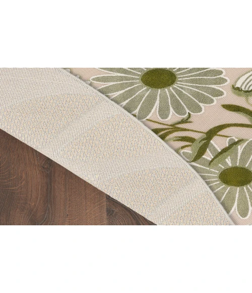 Nourison Aloha Ivory Green ALH33 5 ft. 3 in. Round Rug