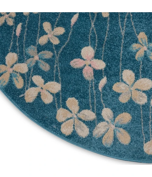Nourison Tranquil Round Area Rug TRA04-Turquoise
