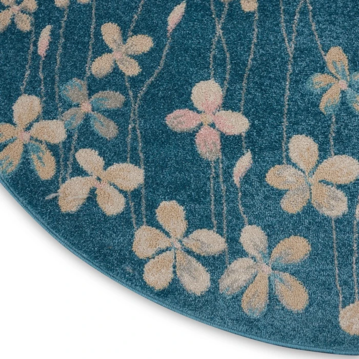 Nourison Tranquil Round Area Rug TRA04-Turquoise