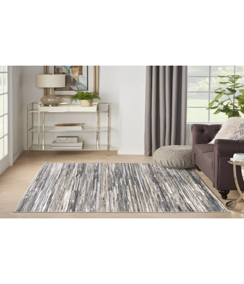Nourison Serenity Home Ivory Grey Blue SRH03 3 ft. 11 in. X 5 ft. 11 in. Rectangle Rug