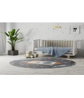 Nourison Astra Machine Washable Sky Blue ASW06 4 ft. Round Rug